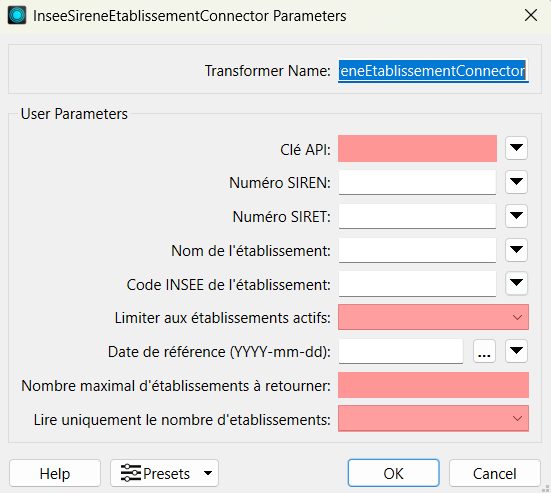parametres transformer