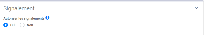 Activation du signalement