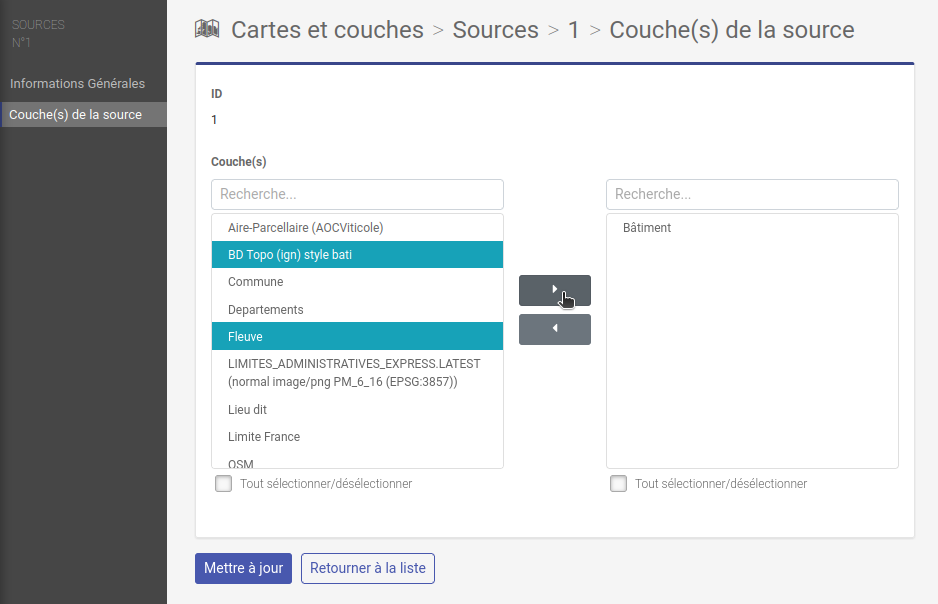 Ajout d'une source à plusieurs couches