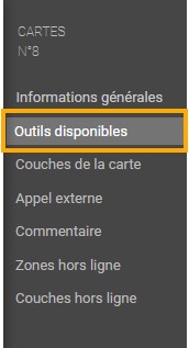 Section outils disponibles