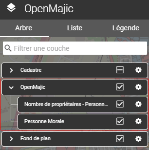 Couches dépliées carto