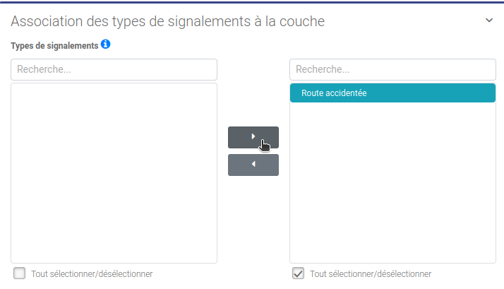 Associer des types de signalement