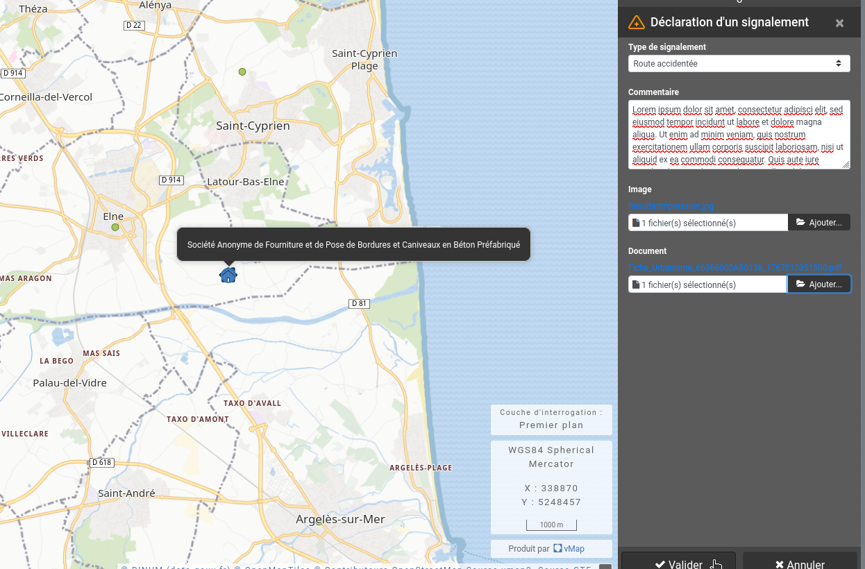 Formulaire de déclaration d'un nouveau signalement