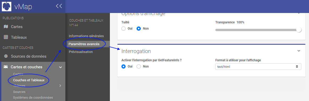 Activation couche getfeatureInfo