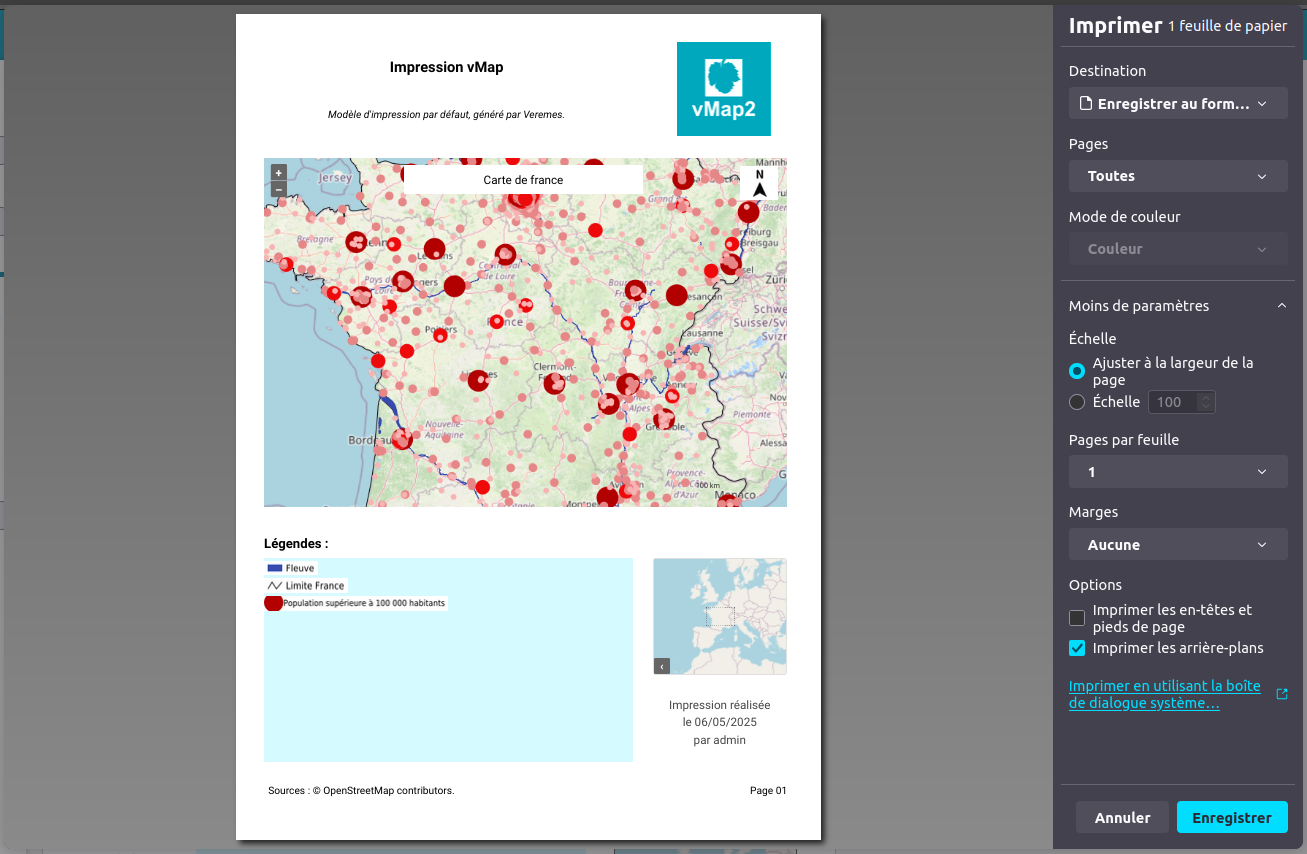 Impression navigateur