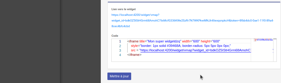 Lien du widget