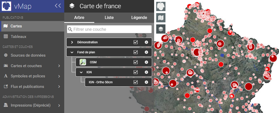 Liste des thèmes des couches carto