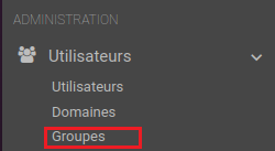 Mode Utilisateurs > Groupes