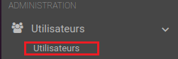 Mode Utilisateurs > Utilisateurs
