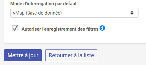 Enregistrement des filtres