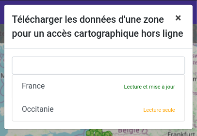 Libération d'une zone par l'administrateur