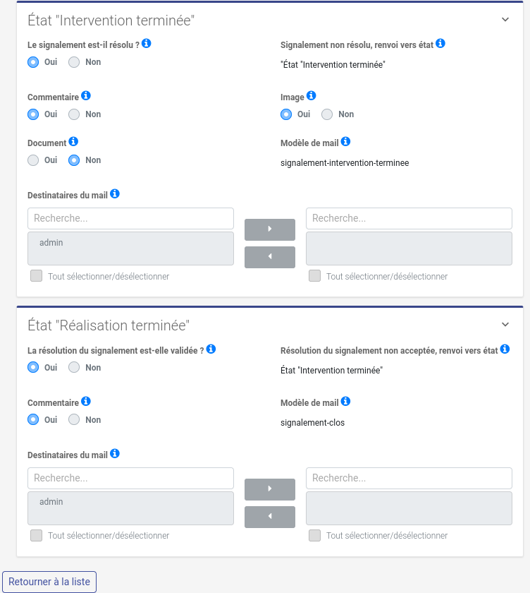 Onglet Étapes du workflow d'un signalement 2