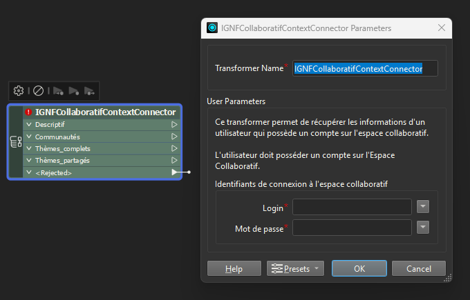 IGNFCollaboratifContextConnector configuration