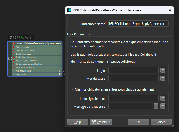 IGNFCollaboratifReportReplyConnector configuration
