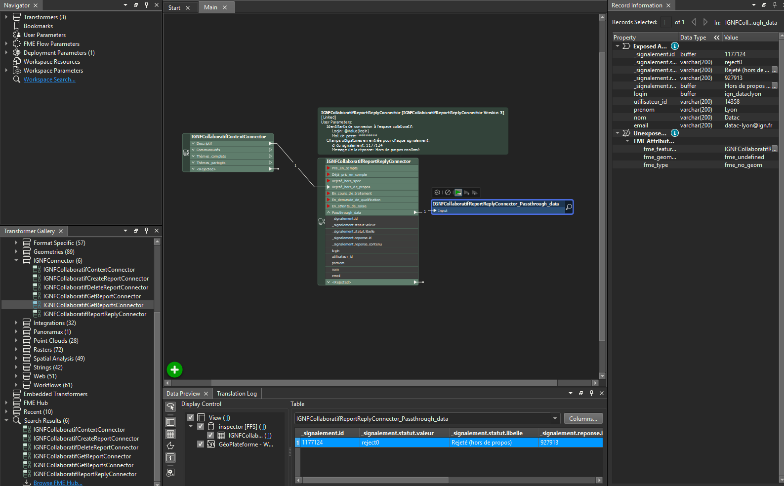 IGNFCollaboratifReportReplyConnector workflow